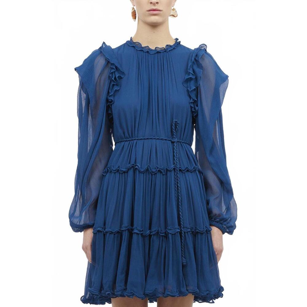 NEW ULLA JOHNSON gaelle dress in sapphire - Picture 2 of 4